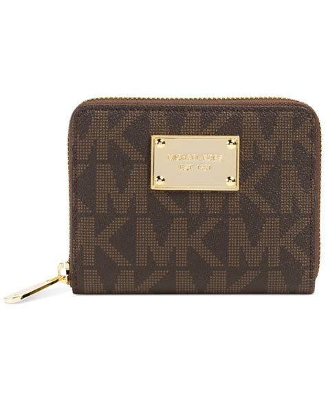 Michael Kors Brown & Gold Zip Up Women's Wallet with Strap 